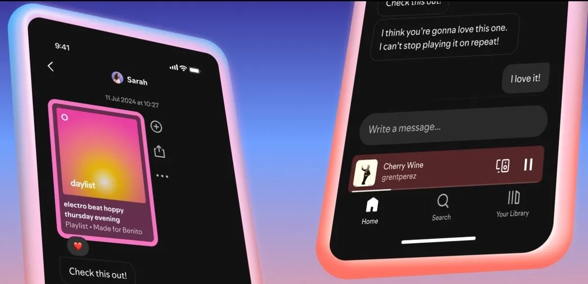 Spotify agrega chat interno para compartir música.