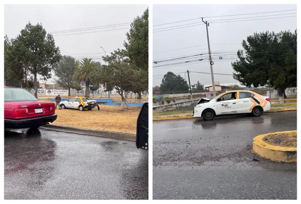 choque de taxis en Pachuca