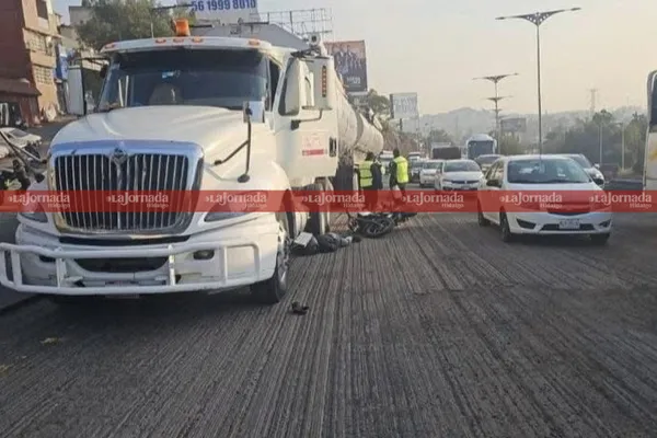 Accidente fatal de motociclista en la México–Pachuca.