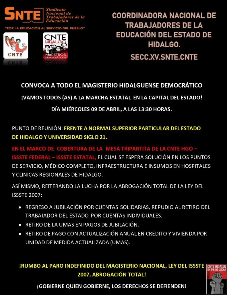 Docentes de la CNTE anuncian bloqueo en Pachuca: revisa que día