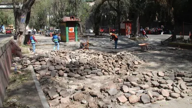 Avance de obras en el estacionamiento del Mercado Benito Juárez