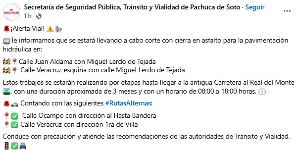 Pachuca: cierran calles del centro por pavimentación hidráulica