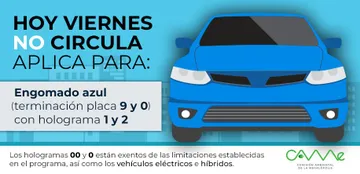 Hoy No Circula viernes 3 de septiembre CDMX y Edomex