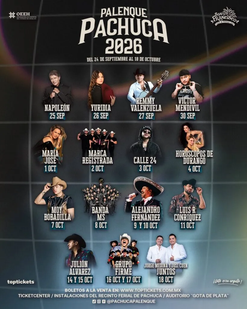 Palenque Pachuca 2026 sorprende con nuevo artista: fecha, venta de boletos y cartelera