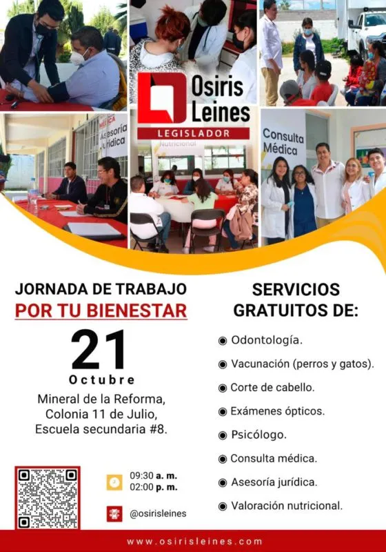 Osiris Leines lleva jornada de servicios a Mineral de la Reforma