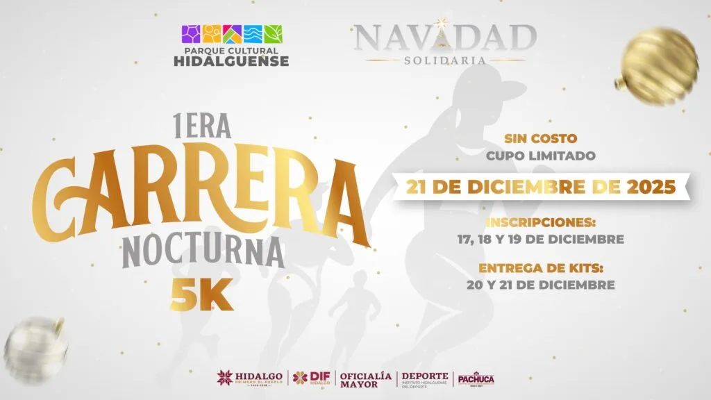 Realizarán carrera nocturna gratuita en el Parque Cultural Hidalguense: fecha, inscripciones y entrega de kits