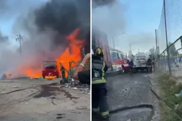 Incendio en la carretera México-Pachuca: bomberos trabajan para controlar el fuego