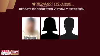 Elementos de seguridad durante el operativo por un secuestro virtual en Tulancingo.