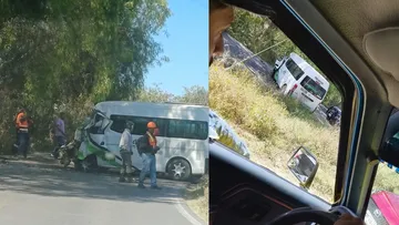 Accidente entre autobús y grúa en la carretera Tula–Tepetitlán