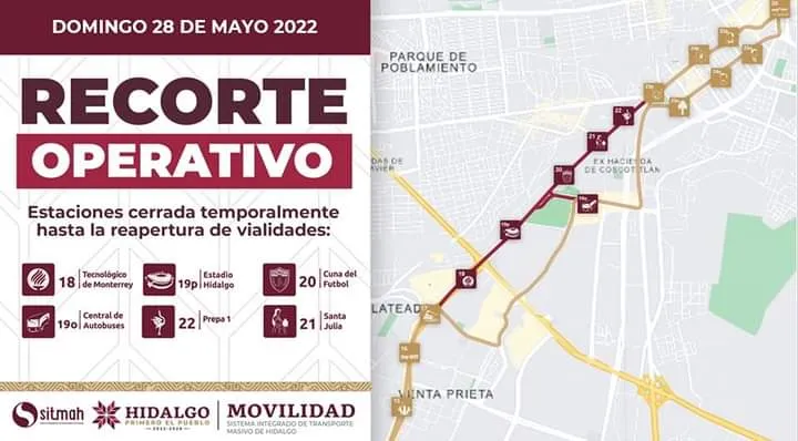 Intensas lluvias generan cierres de estaciones de Tuzobús