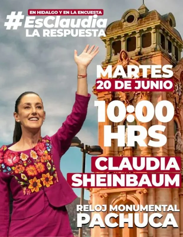 Claudia Sheinbaum: conoce los detalles de su visita a Pachuca este martes