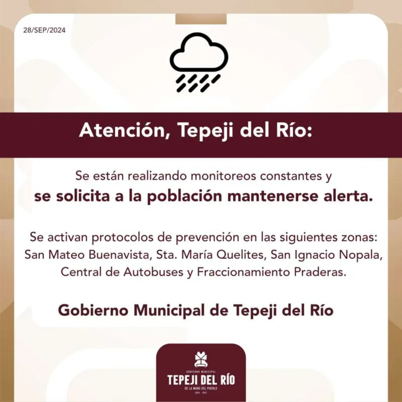 ¡De nuevo! Se desborda río en Tepeji