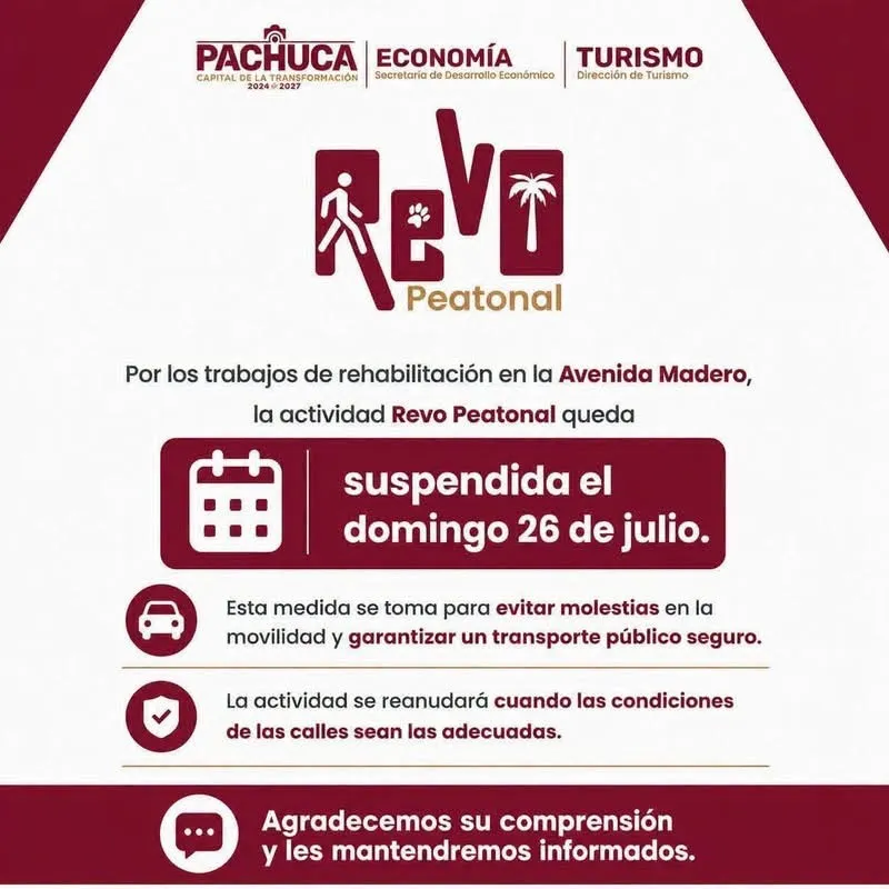 ¿Buscabas salir a caminar en Revo Peatonal? Este domingo ya no se realizó y esta es la razón