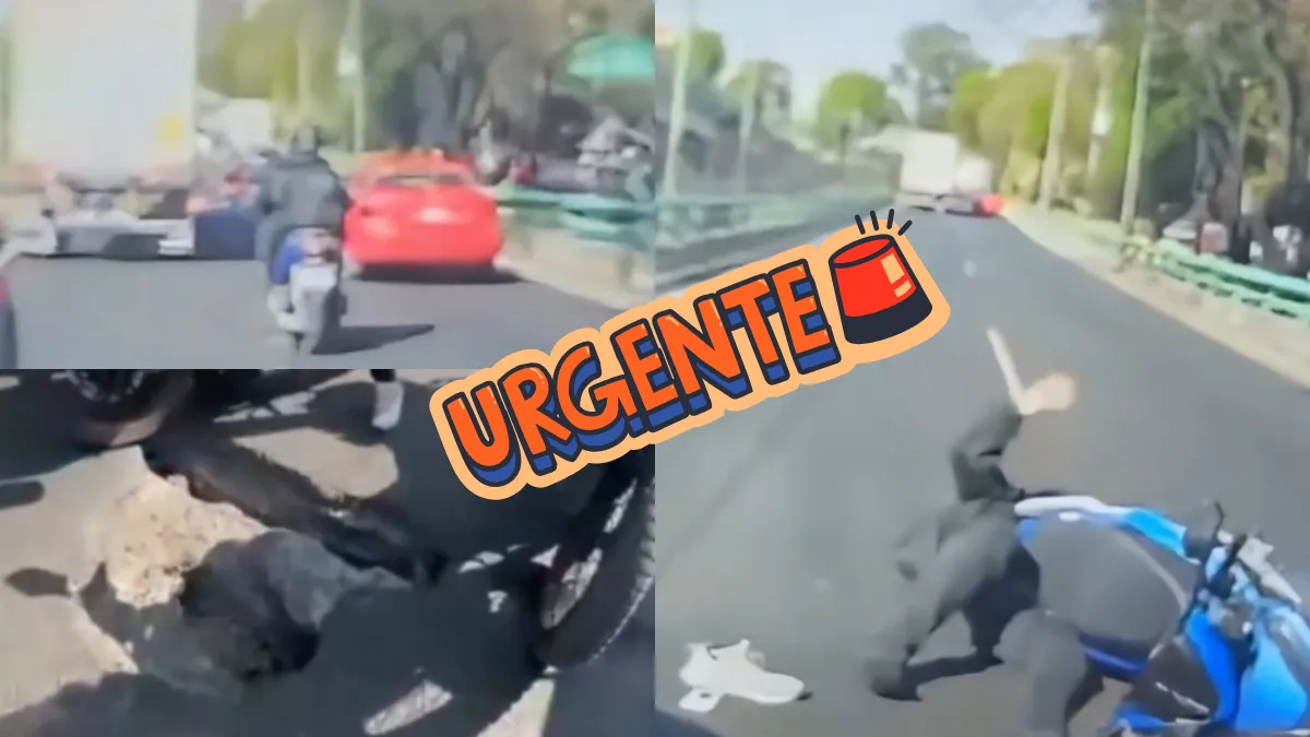 Descripción: Un bache sobre Tlalpan y Calzada del Hueso, en Coyoacán, provocó la caída de un motociclista; autoridades ya realizan reparaciones en la zona.