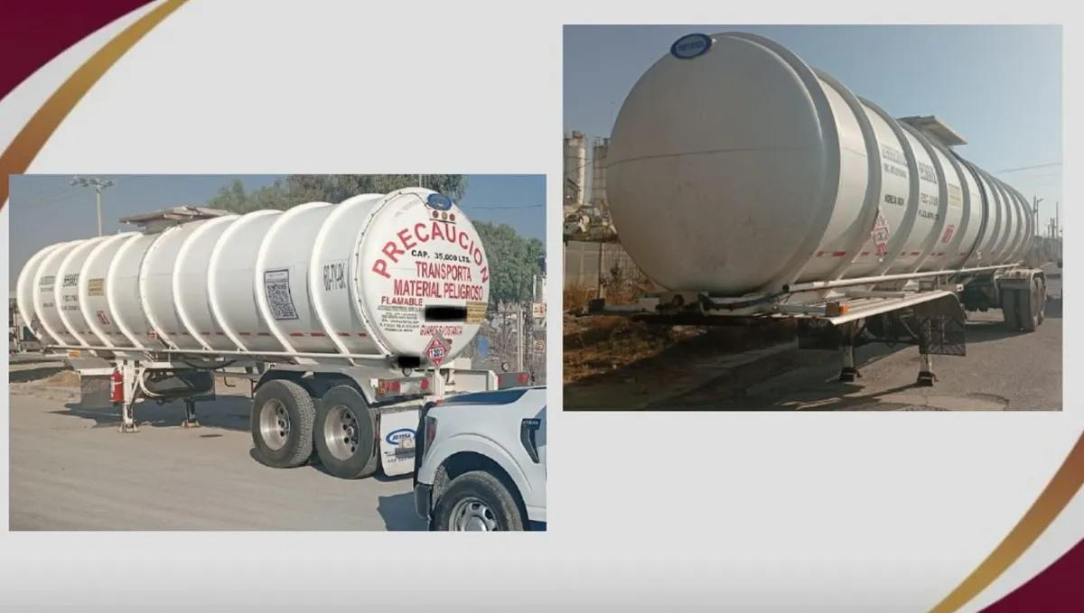 El remolque cisterna robado fue localizado en la zona industrial de Huitzila–Tepojaco.