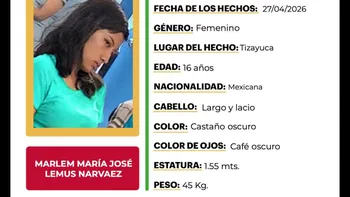 Alerta Amber Hidalgo: se busca a Marlem María José Lemus Narvaez, desaparecida en Tizayuca