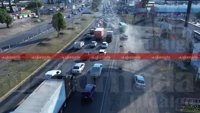 Obras y cierre vial en la carretera México–Pachuca.