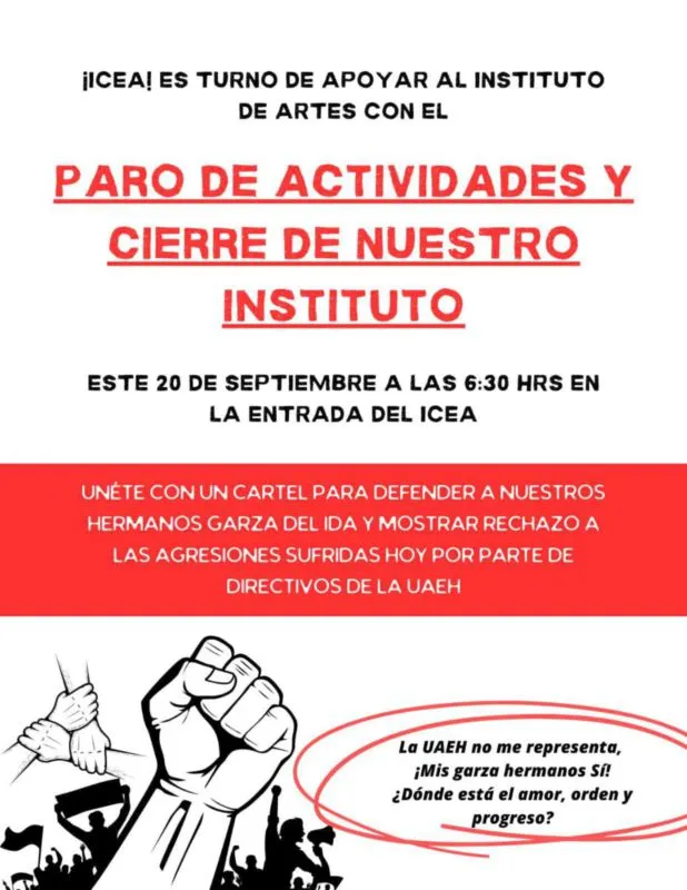 Convocan a paro en institutos de la UAEH