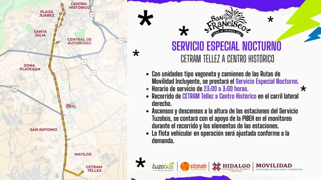 Feria San Francisco Pachuca 2025: estas son las medidas de transporte público