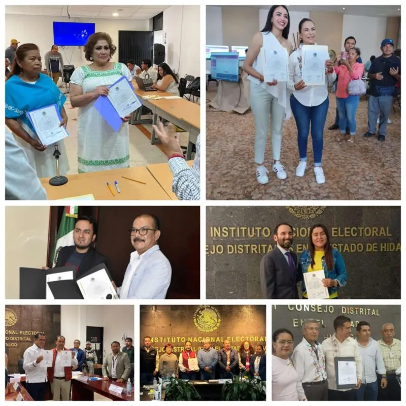 Entrega INE constancias a diputados federales electos de Hidalgo