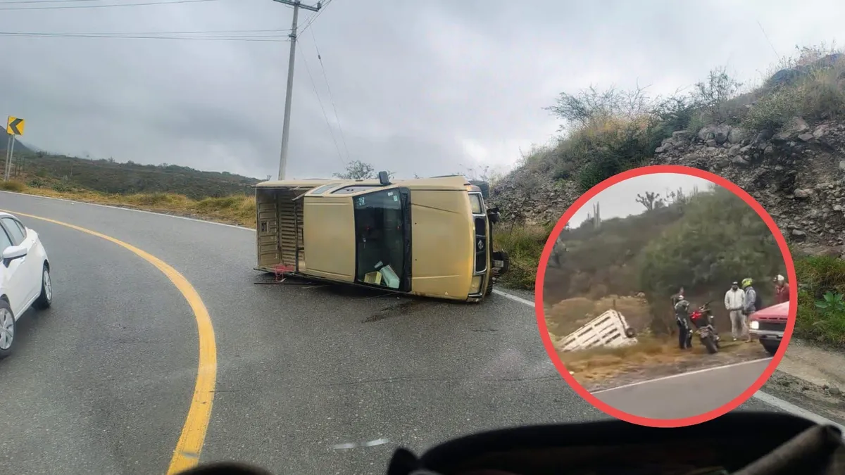 Vehículos accidentados por pavimento mojado en Zimapán–Tasquillo.