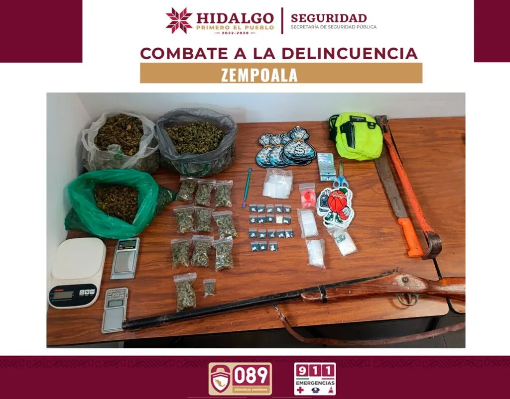 Zempoala: cambios bruscos de carril terminan en detención y aseguramiento de droga