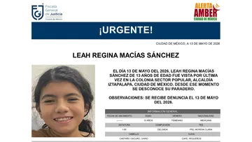 La adolescente Leah Regina Macías Sánchez fue vista por última vez en la colonia Sector Popular, en Iztapalapa.