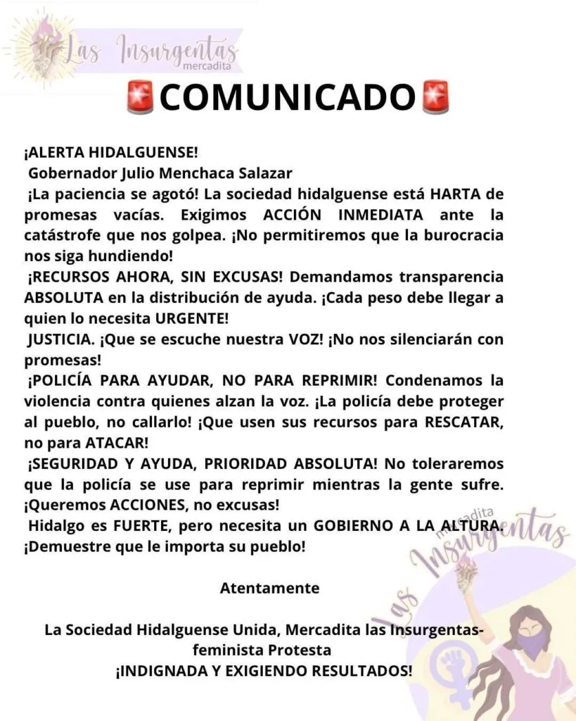 Mercadita Las Insurgentas alza la voz por más apoyo a familias hidalguenses