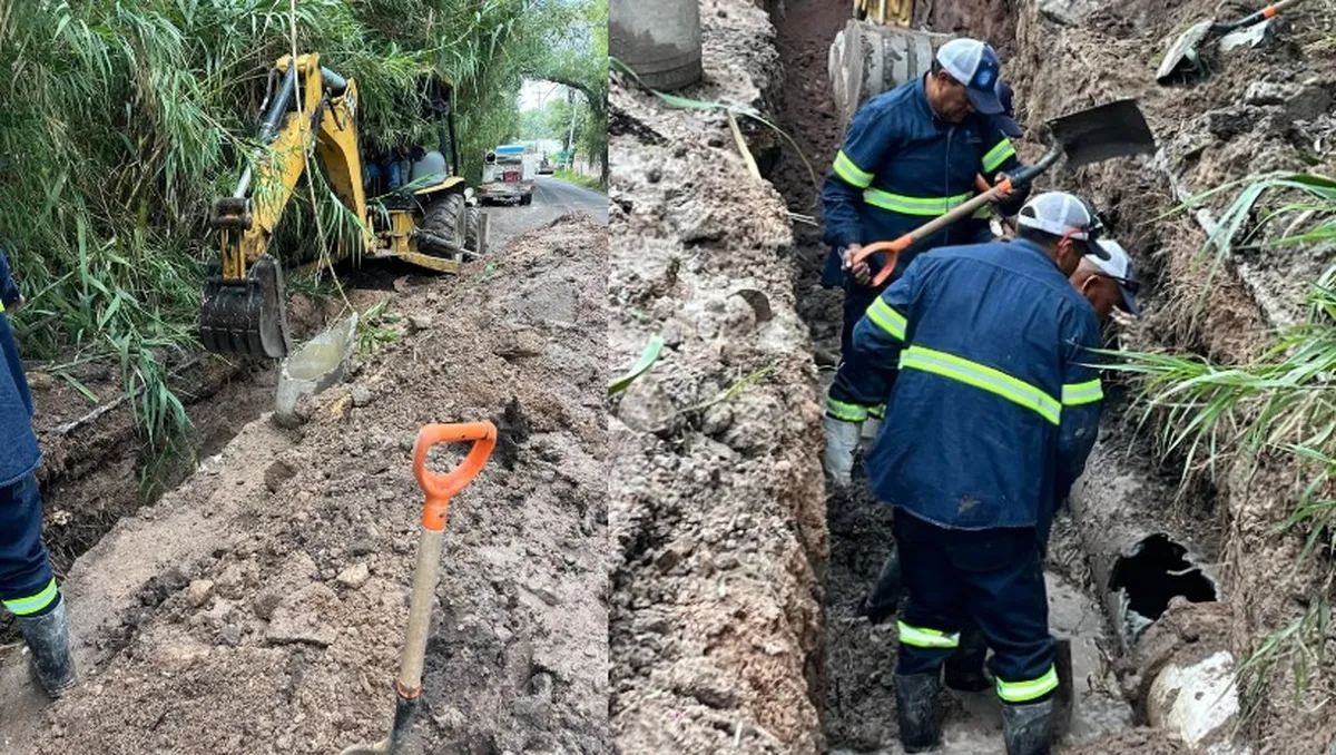 Fuga en tubería principal deja sin agua a varias colonias en Tepeji del Río