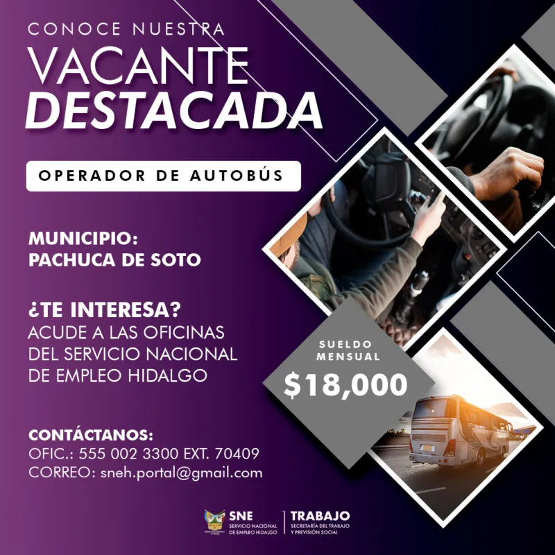 Trabajo en Pachuca: esta vacante de operador de autobús paga 18 mil pesos; ¿cómo aplicar?
