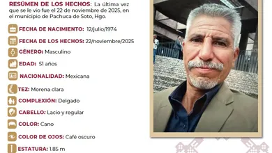 Familiares y autoridades trabajan para localizar a Carlos Chávez López; cualquier información puede ser clave.