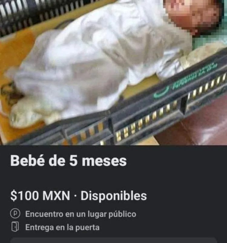 Actopan: mujer pone a la venta a su bebé en Facebook