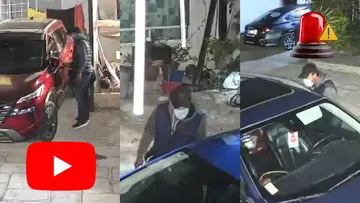 Un hombre fue captado en video mientras intentaba abrir vehículos estacionados en Avenida de los Árboles, Mineral de la Reforma.