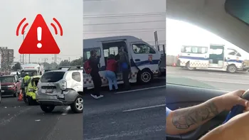 Servicios de emergencia y autoridades atienden un choque múltiple en la autopista México-Pachuca, donde se reportaron seis personas lesionadas.