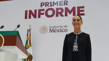 Claudia Sheinbaum durante su Primer Informe de Gobierno en Palacio Nacional.