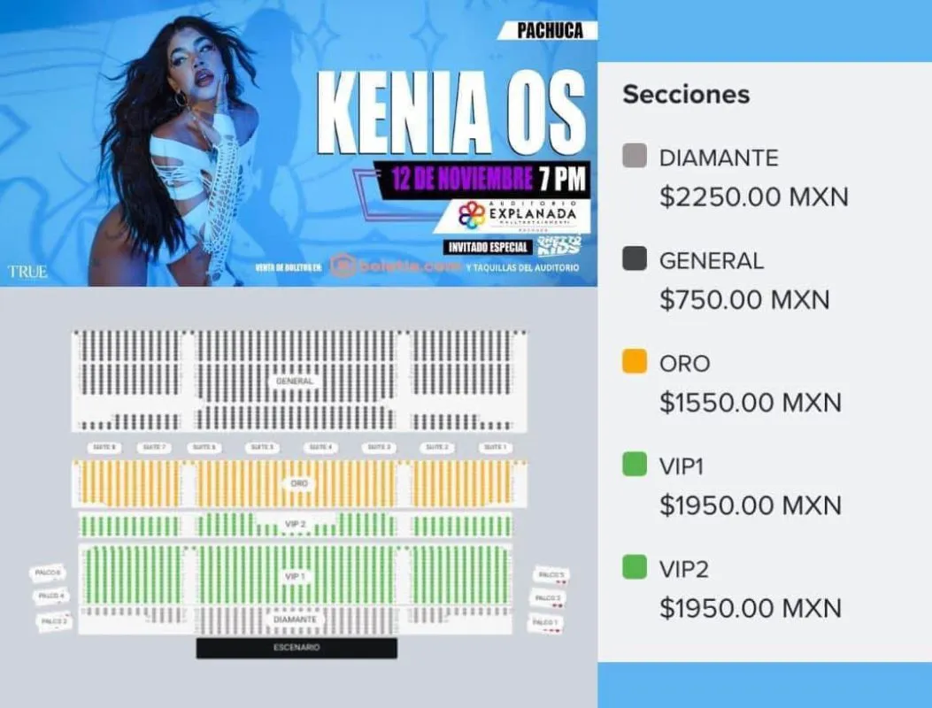 Kenia Os llega a Pachuca, ¿ya tienes tus boletos?