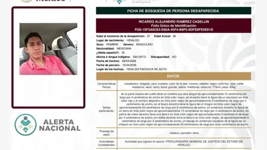 Alerta Nacional de Búsqueda en favor de Ricardo Ramírez Casellin