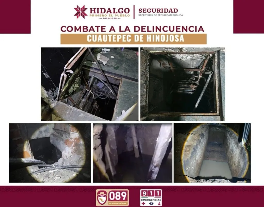 [FOTOS] Descubren narcotúnel en Cuautepec, Hidalgo; así conectaba dos espacios del inmueble
