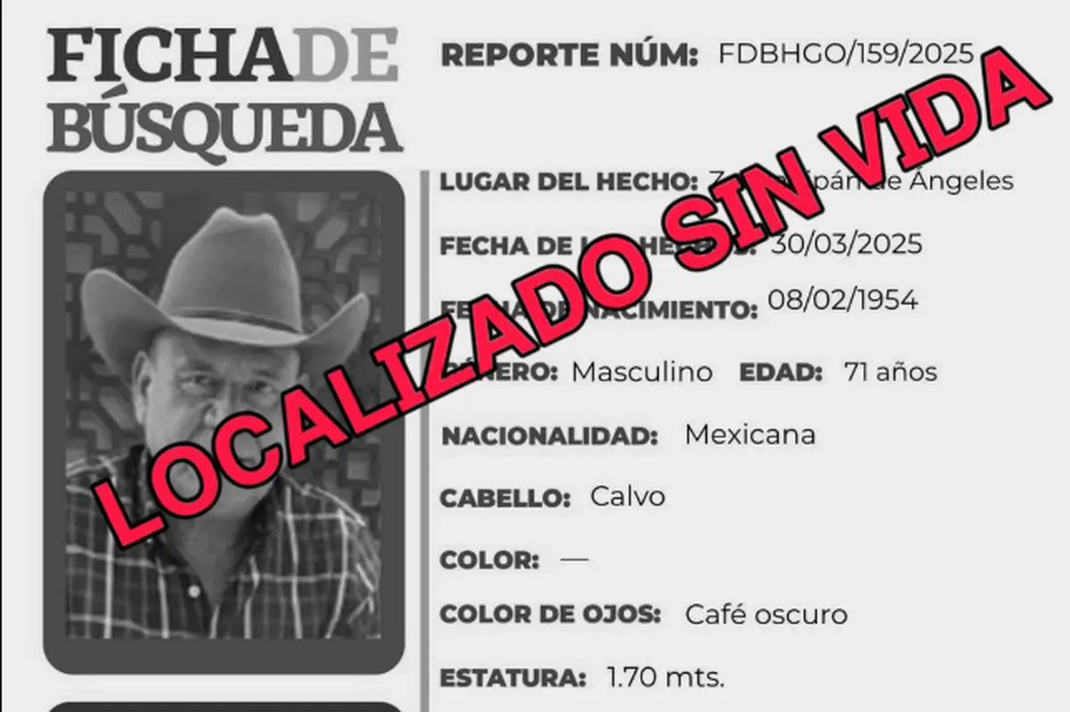 Zacualtipán: hallan sin vida a papá de excandidato a alcalde 5 días desaparecido