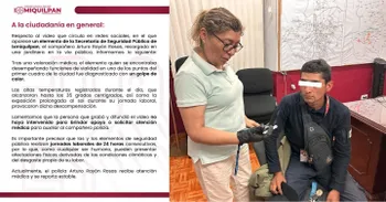 Policía de Ixmiquilpan no estaba dormido; sufrió golpe de calor, aclara ayuntamiento