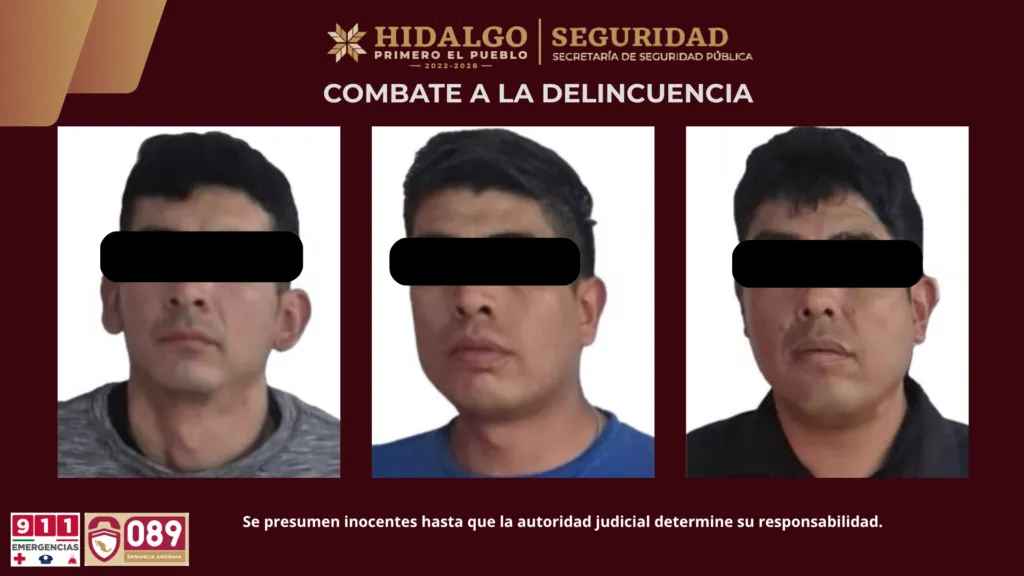 Huyen tras presunto robo y los detienen en carretera de Hidalgo