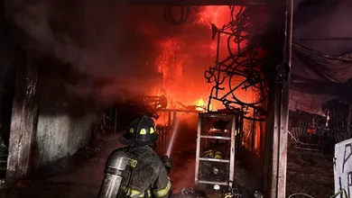 Incendio en taller de bicicletas en Tula