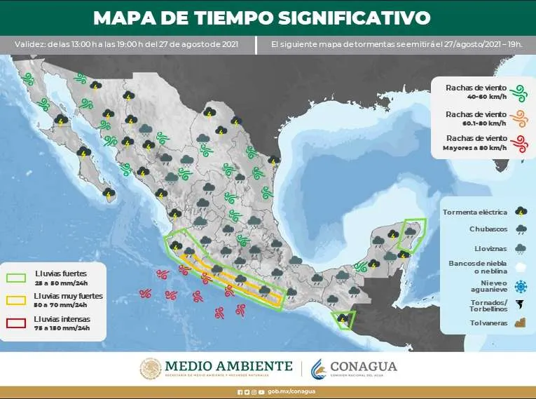 Tormenta Nora llega a México; no afectará a Hidalgo