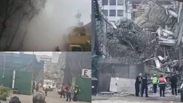 Colapsa edificio en San Antonio Abad durante demolición en la colonia Tránsito. Dos personas fueron rescatadas y tres más permanecen atrapadas.