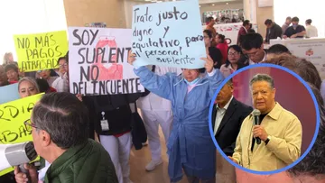protesta y Julio Menchaca