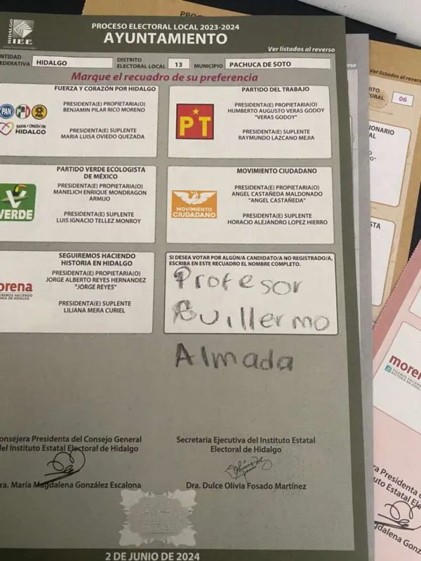 Votan por Guillermo Almada para alcalde de Pachuca