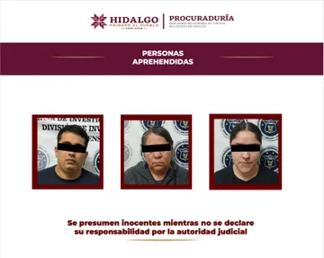 Tres personas fueron detenidas en Pachuca; enfrentan cargos por secuestro y asociación delictuosa.