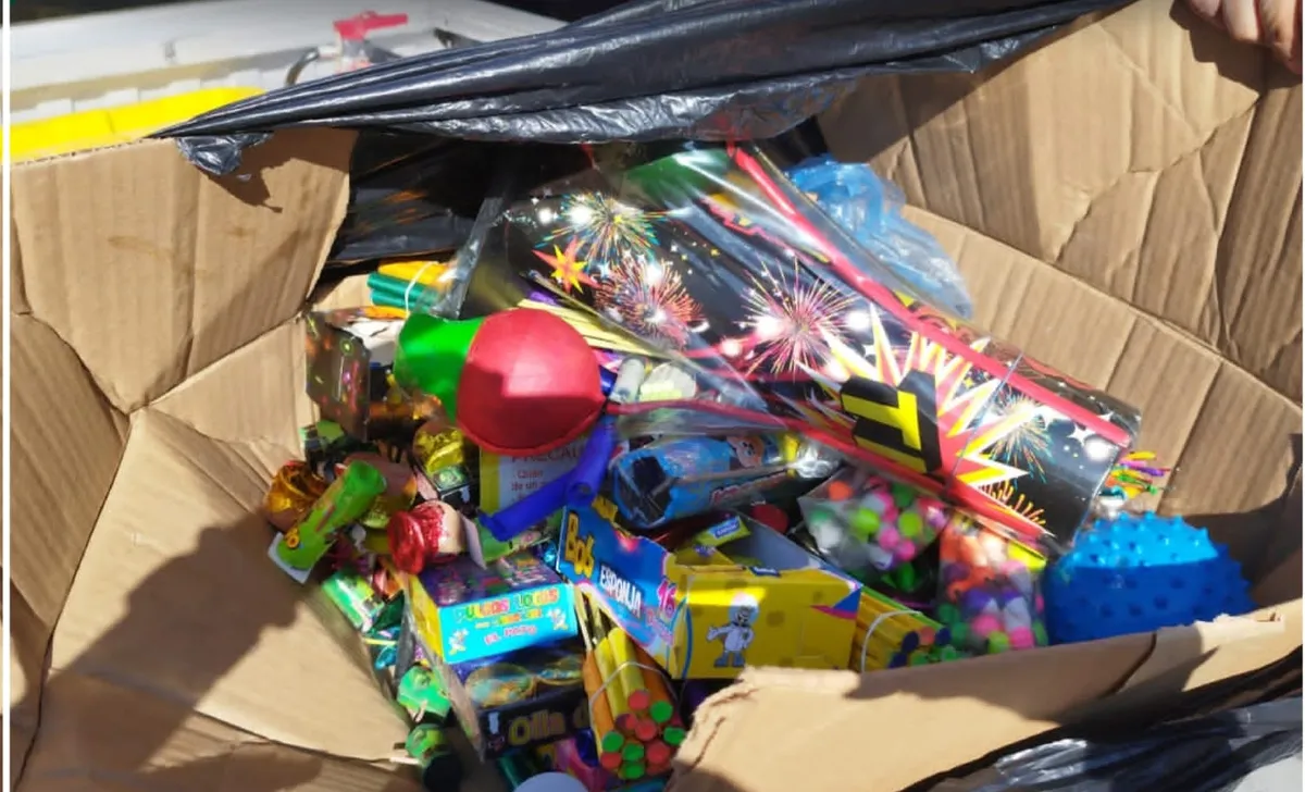 Pachuca: decomisan 10 kilos de pirotecnia en el Centro