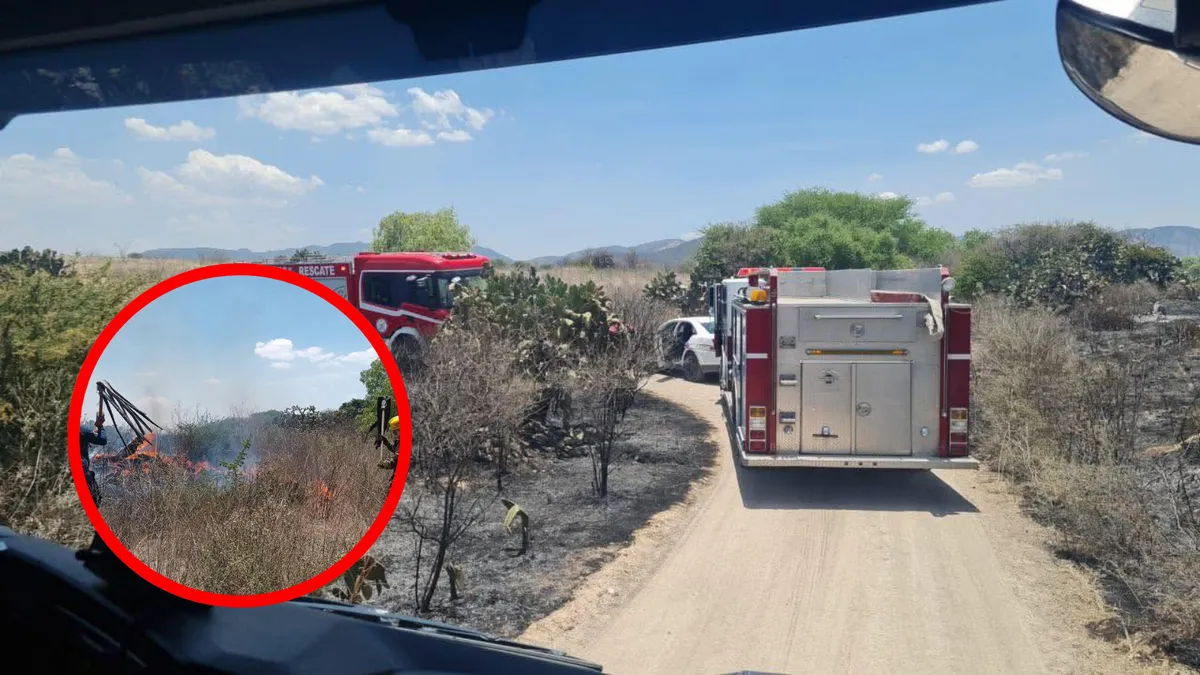 Incendio forestal activo en el cerro de la Colorada en Tepeji