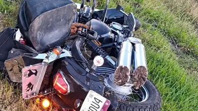 Accidente de motociclista en Huichapan